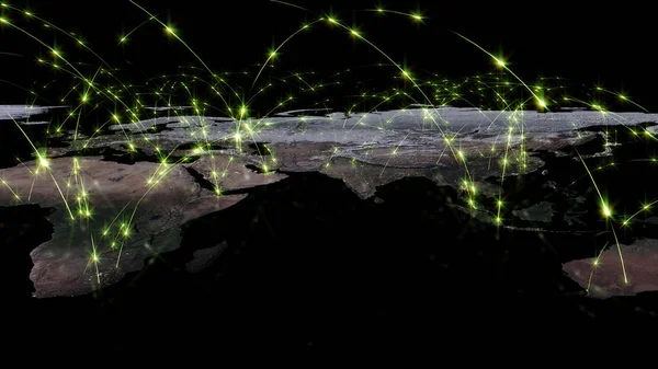 Rendering Legjobb Koncepció Globális Hálózat Internet Kommunikáció Üzleti Forgalom Kép — Stock Fotó