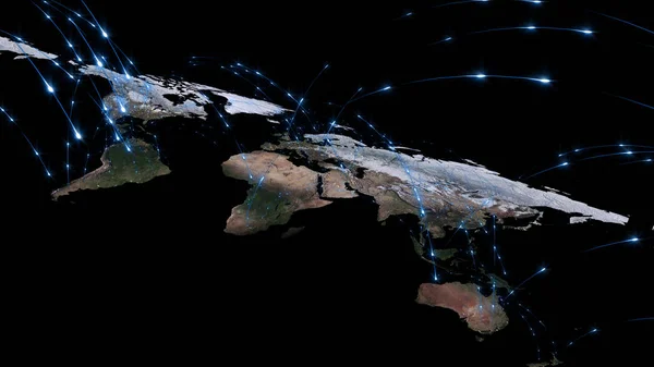 Render Küresel Iyi Kavramı Internet Küresel Iletişim Trafik Akar Nasa — Stok fotoğraf