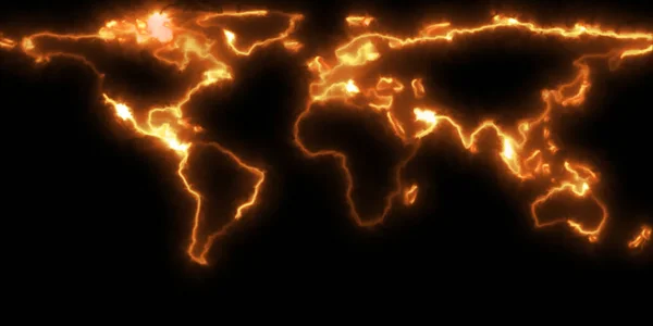 Representación Del Contorno Del Planeta Tierra Pueden Ver Continentes Fronteras — Foto de Stock