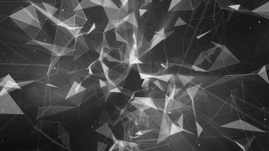 Pleksus temelinde 3D işleme arka plan. Teknolojik yüzeyler bir futuristik geometrik ve bilimsel geçmişi olan iç içe geçmiş bulunmaktadır