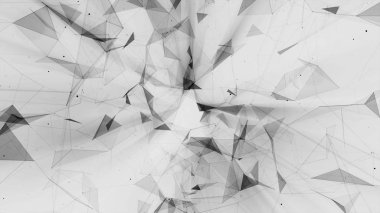 Pleksus temelinde 3D işleme arka plan. Teknolojik yüzeyler bir futuristik geometrik ve bilimsel geçmişi olan iç içe geçmiş bulunmaktadır