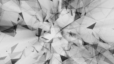 Pleksus temelinde 3D işleme arka plan. Teknolojik yüzeyler bir futuristik geometrik ve bilimsel geçmişi olan iç içe geçmiş bulunmaktadır