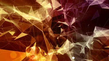 Pleksus temelinde 3D işleme arka plan. Teknolojik yüzeyler bir futuristik geometrik ve bilimsel geçmişi olan iç içe geçmiş bulunmaktadır