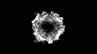 3D duman patlama shockwave etkisi ve farklı dalga siyah arka plan üzerine izole. soyut duman patlama animasyon. En iyi fotoğraf makinesi görünümünü yukarıda