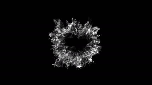 Smoke Explosion Shockwave Effect Divergent Wave Isolated Black Background Abstract — Stock Video