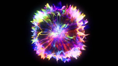 patlama, duman, şok dalgası ve ıraksak dalgalar, 3D render siyah arka plan üzerine izole. Üstten kameranın görüş