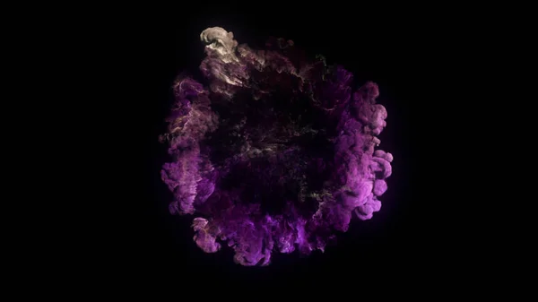 Рендеринг Взрыва Дыма Ударной Волны Дивергентных Волн Изолированных Черном Фоне — стоковое фото