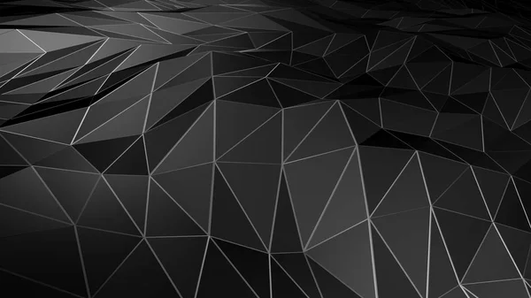 Abstraktní Prostor Polygonální Nízké Poly Připojením Povrchu Futuristické Hud Pozadí — Stock fotografie