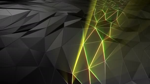 Abstract Polygonal Space Low Poly Connecting Surface Futuristic Hud Background — Stock Video