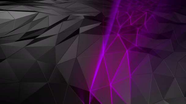 Abstract Polygonal Space Low Poly Connecting Surface Futuristic Hud Background — Stock Video