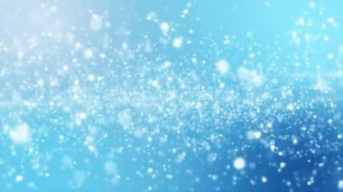 Parlak mavi animasyonlu arka plan. Sorunsuz döngü. Temel parçacıklar üzerinde zarif arka plan. Narin ve zarif sunular için uygun arka plan