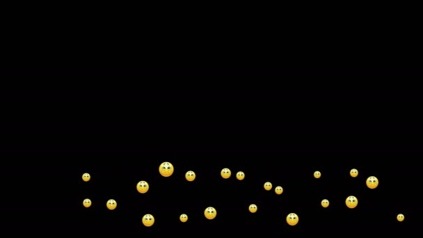 Vliegende Emoji Video Leggen Sleep Video Met Het Zwart Wit — Stockvideo