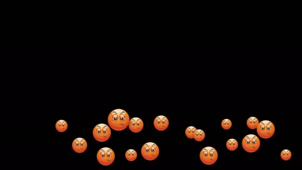 Flygande Emoji Att Lägga Video Dra Bara Och Släpp Videon — Stockvideo