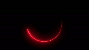 Soyut parlak neon çerçeve. Aydınlık neon hattının dairesel yoldaki hareketi. Web arka plan lazer gösterisi. döngülenmiş