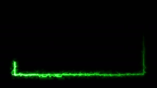 Абстрактная Ярко Неоновая Рамка Движение Светящейся Неоновой Линии Прямоугольному Пути — стоковое видео