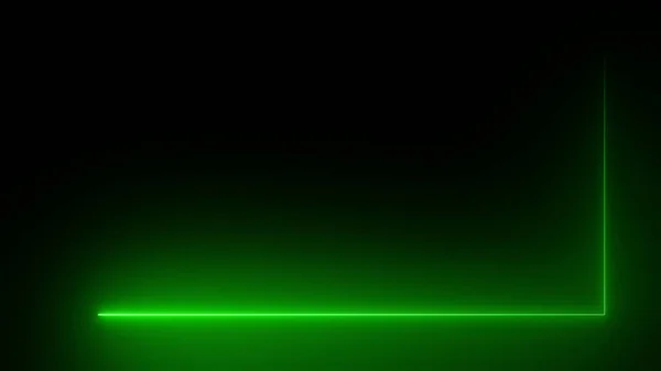 3d weergave van een abstract helder neon rechthoekig frame. Achtergrondontwerp lasertechnologie — Stockfoto