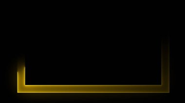 3D rendering of an abstract bright neon rectangular frame