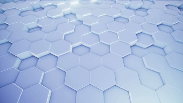 Une Surface Géométrique Hexagonale Abstraite Déplace Cycliquement Dans Espace Virtuel — Video