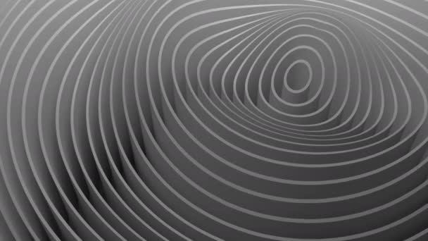 抽象波的波动性 来自平面的空间波纹 具有最大振幅的震中的环波运动 明亮而充满活力的抽象背景 — 图库视频影像