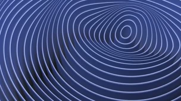 抽象的な波のゆらぎ 平面からの空間の波紋 最大振幅の震源地を持つリングの波の動き 鮮やかな抽象的な背景 ループ状 — ストック動画
