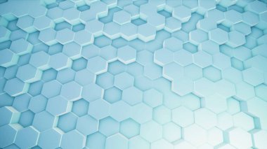 Sanal uzayda soyut altıgen geometrik yüzeylerin 3d görüntülenmesi