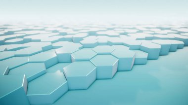 Sanal uzayda soyut altıgen geometrik yüzeylerin 3d görüntülenmesi