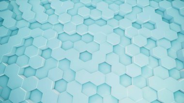 Sanal uzayda soyut altıgen geometrik yüzeylerin 3d görüntülenmesi