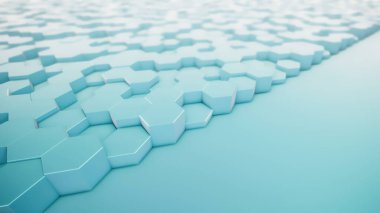 Sanal uzayda soyut altıgen geometrik yüzeylerin 3d görüntülenmesi