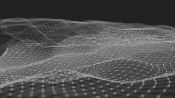 Hintergrund Abstrakte Digitale Wellen Und Lichteckteilchen Organischer Bewegung Welle Von — Stockvideo