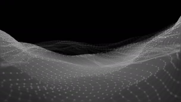 Background Abstract Digital Wave Light Square Particles Organic Motion Wave — Stock Video