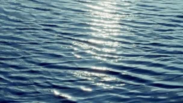 Beautiful Top View Waves Ocean Bright Reflection Sun Surface Water — Stock Video