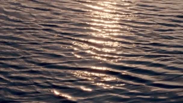 Beautiful Top View Waves Ocean Bright Reflection Sun Surface Water — Stock Video