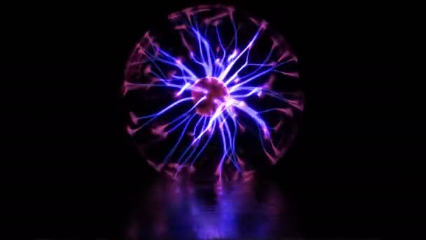 Plasma Ball Discharge Lamp High Voltage Lightning Experiments Electric Tesla — Stock Video