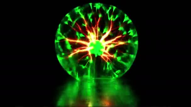 Plasma Bal Ontladingslamp Met Hoge Spanning Bliksem Experimenten Met Een — Stockvideo