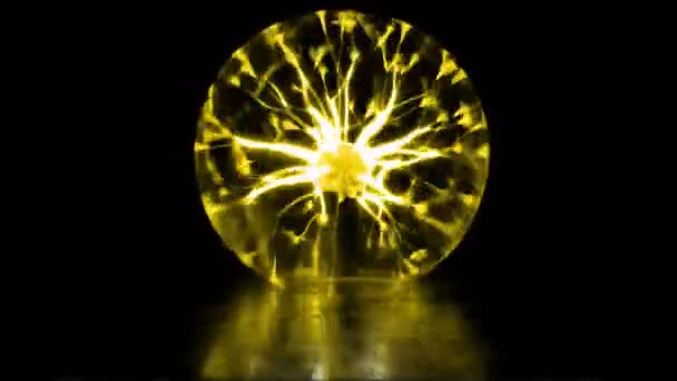 Plasma Ball Discharge Lamp High Voltage Lightning Experiments Electric Tesla — Stock Video