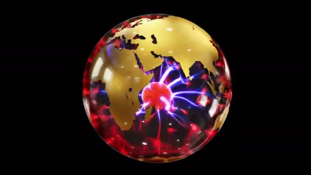 Résumé Stylisé Globe Tournant Planète Conception Créative Technologique Planète Terre — Video