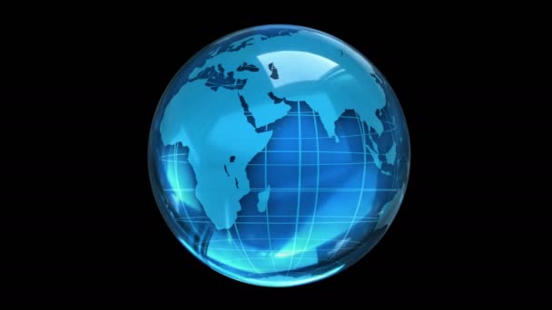 Abstract Stylized Spinning Globe Planet Creative Technological Design Planet Earth — Stock Video