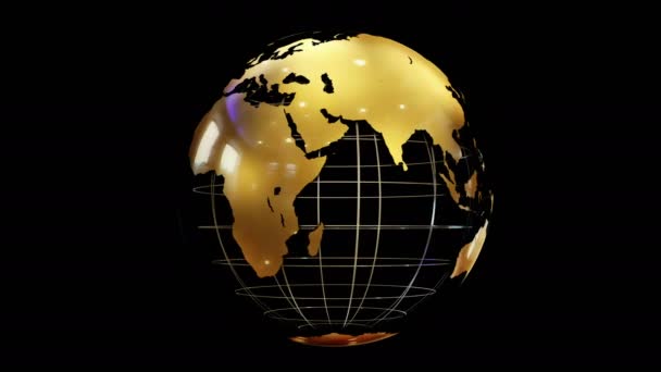 抽象的な様式化された地球の回転球 地球の創造的かつ技術的なデザイン 明るくカラフルなデザイン要素または任意のビデオ素材を飾る背景 ループ状 — ストック動画
