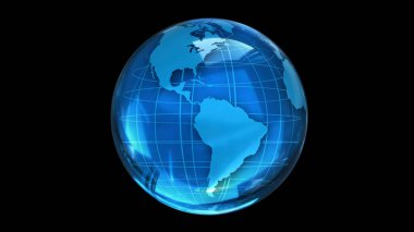 Soyut biçimlendirilmiş gezegen küresinin 3 boyutlu görüntüsü. Dünya gezegeninin yaratıcı ve teknolojik tasarımı. İçeriğinizi dekore edecek parlak ve renkli tasarım ögesi veya arkaplan