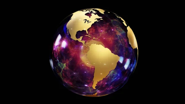 Renderização Globo Planetário Estilizado Abstrato Design Criativo Tecnológico Planeta Terra — Fotografia de Stock