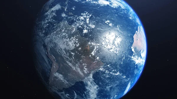 Representación Una Vista Del Planeta Tierra Desde Espacio Superficie Del — Foto de Stock