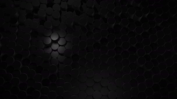 Abstrakte Zylindrische Geometrische Schwarze Flächen Virtuellen Raum Zufällig Platzierte Geometrische — Stockvideo