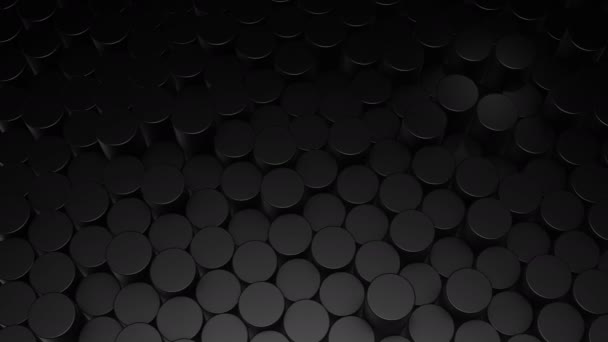 Surfaces Noires Géométriques Cylindriques Abstraites Dans Espace Virtuel Formes Géométriques — Video