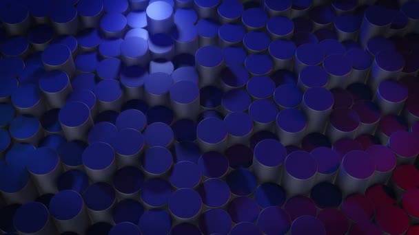 Superficies Azules Geométricas Cilíndricas Abstractas Espacio Virtual Formas Geométricas Colocadas — Vídeo de stock