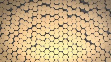 Sanal uzayda soyut silindirik geometrik yüzeyler. Rastgele yerleştirilmiş geometrik şekiller. Silindirlerden yapılmış parlak ve güzel bir arkaplan