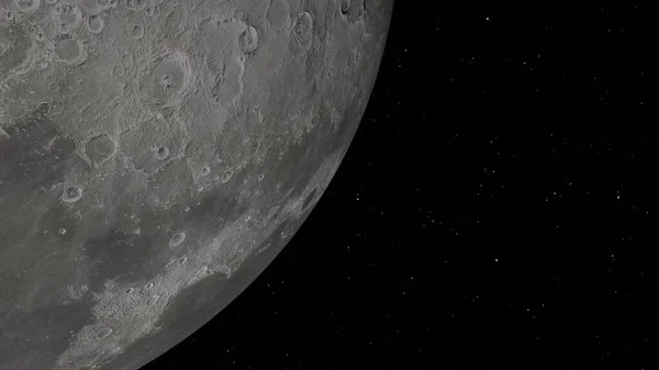 Representación Órbita Lunar Luna Sobre Fondo Del Espacio Con Cráteres — Foto de Stock