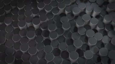 Sanal uzayda soyut silindirik metalik yüzeyler. Rastgele yerleştirilmiş geometrik şekiller. Silindirlerden yapılmış parlak ve güzel bir arkaplan