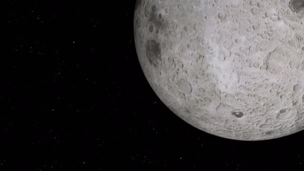 Orbite lunaire. Lune sur fond d'espace avec cratères éclairés et sol lunaire. Éléments de cette image fournis par la NASA 