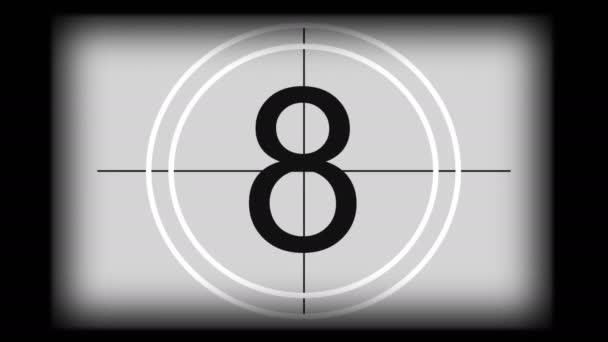 Monochrome Universele Countdown Filmleider Aftelklok Van Naar Design Element Van — Stockvideo