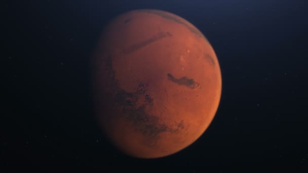 火星人轨道 火星在太空 有明亮的陨石坑和火星人山 美国航天局提供的这一图像的要素 — 图库视频影像